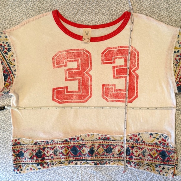 Free People Nicky oversized cropped football tee 33 size L Large - Picture 8 of 8